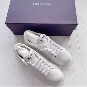 Prada | Shoes | Prada White Leather Calzature Donna Vitello